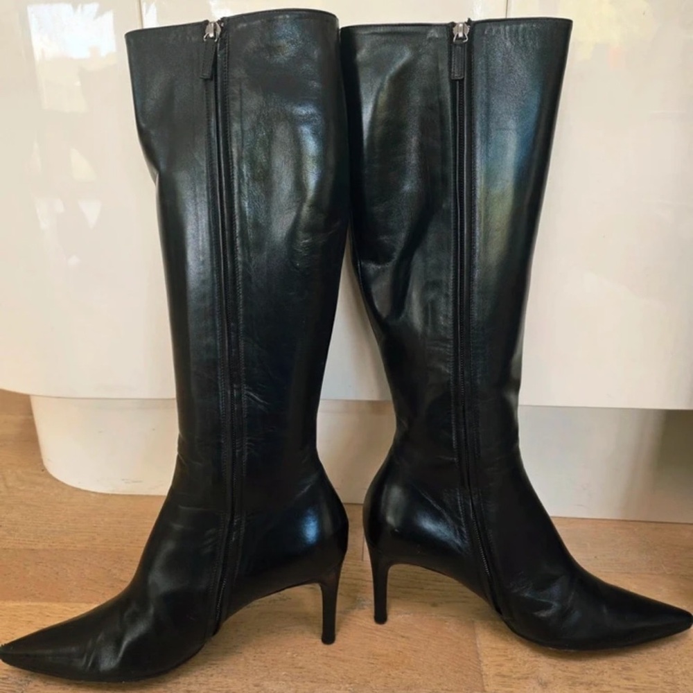 Gucci Black Leather Heeled Boots - Picture 2 of 9